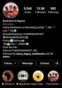 a screenshot of thebookmarketng instagram page