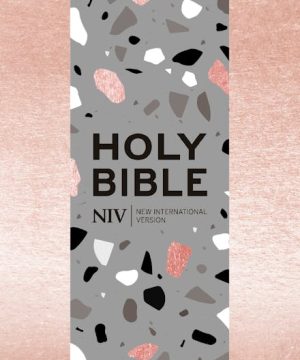 NIV Pocket Rose Gold Terrazo Soft Tone Bible with Zip