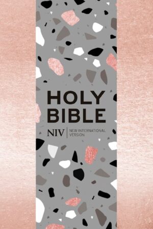 NIV Pocket Rose Gold Terrazo Soft Tone Bible with Zip